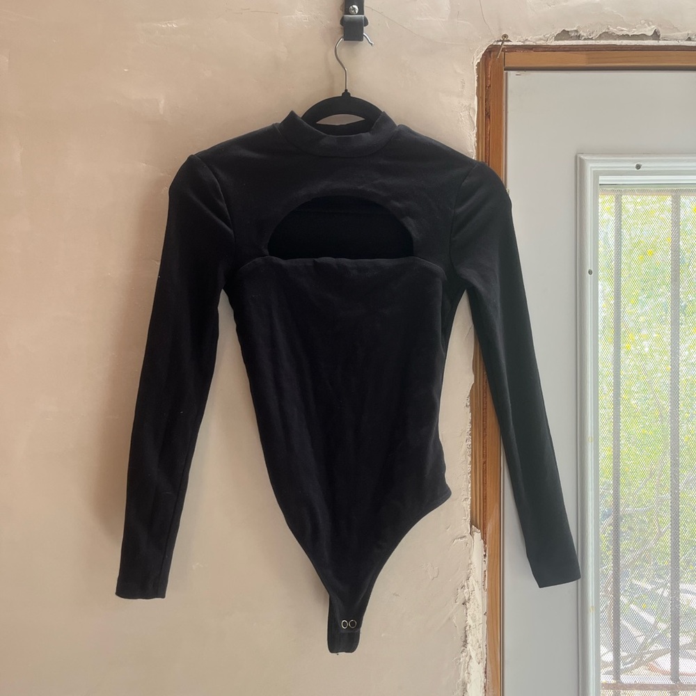 Kookai Black Long Sleeve Bodysuit